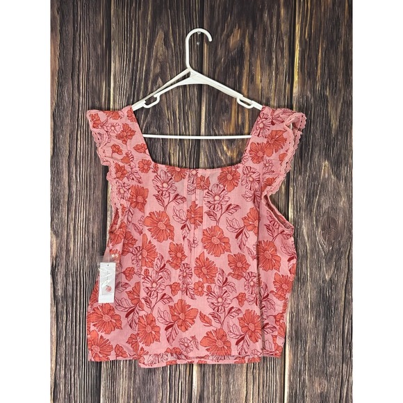 Jessica Simpson Womens Flowers 2 Piece Sleeveless Top Pleated Skirt Set Sz L - Picture 3 of 14